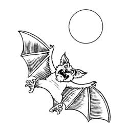 着色页: 蝙蝠 (动物) #1995 - 免费可打印着色页