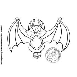 着色页: 蝙蝠 (动物) #1996 - 免费可打印着色页