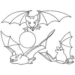 着色页: 蝙蝠 (动物) #2055 - 免费可打印着色页