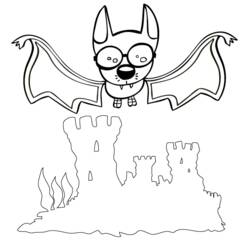 着色页: 蝙蝠 (动物) #2071 - 免费可打印着色页