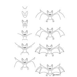 着色页: 蝙蝠 (动物) #2098 - 免费可打印着色页