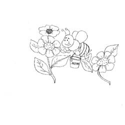 着色页: 蜜蜂 (动物) #110 - 免费可打印着色页