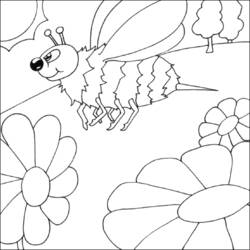 着色页: 蜜蜂 (动物) #121 - 免费可打印着色页