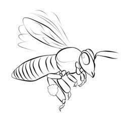 着色页: 蜜蜂 (动物) #126 - 免费可打印着色页