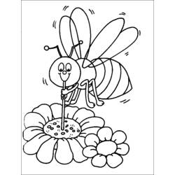 着色页: 蜜蜂 (动物) #129 - 免费可打印着色页