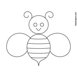 着色页: 蜜蜂 (动物) #132 - 免费可打印着色页