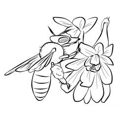 着色页: 蜜蜂 (动物) #138 - 免费可打印着色页