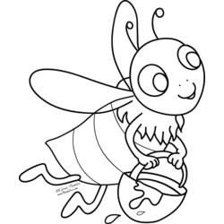 着色页: 蜜蜂 (动物) #147 - 免费可打印着色页