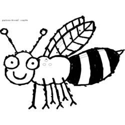 着色页: 蜜蜂 (动物) #165 - 免费可打印着色页