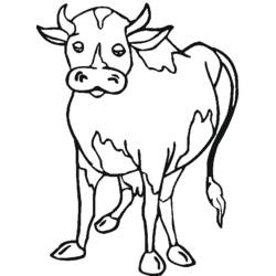 着色页: 牛肉 (动物) #1344 - 免费可打印着色页