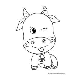 着色页: 牛肉 (动物) #1366 - 免费可打印着色页
