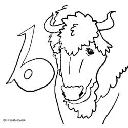 着色页: 野牛 (动物) #1223 - 免费可打印着色页