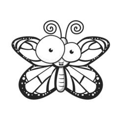 着色页: 蝴蝶 (动物) #15739 - 免费可打印着色页