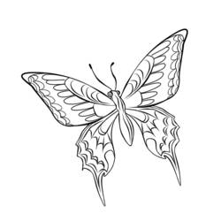 着色页: 蝴蝶 (动物) #15846 - 免费可打印着色页