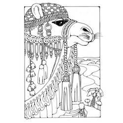 着色页: 骆驼 (动物) #1694 - 免费可打印着色页