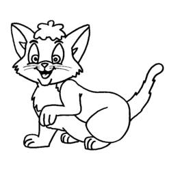 着色页: 猫 (动物) #1771 - 免费可打印着色页