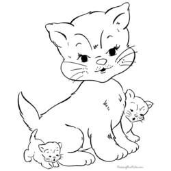 着色页: 猫 (动物) #1794 - 免费可打印着色页