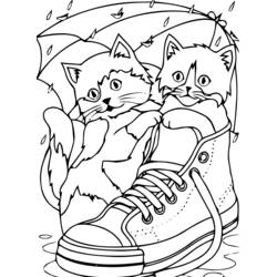 着色页: 猫 (动物) #1800 - 免费可打印着色页