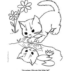 着色页: 猫 (动物) #1813 - 免费可打印着色页
