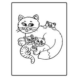 着色页: 猫 (动物) #1833 - 免费可打印着色页