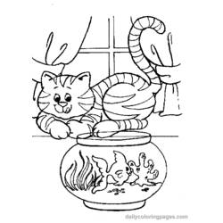 着色页: 猫 (动物) #1859 - 免费可打印着色页