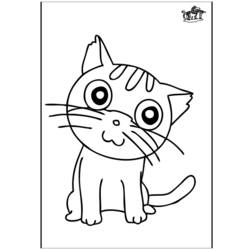 着色页: 猫 (动物) #1864 - 免费可打印着色页