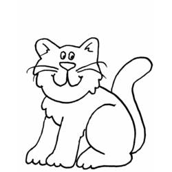 着色页: 猫 (动物) #1870 - 免费可打印着色页