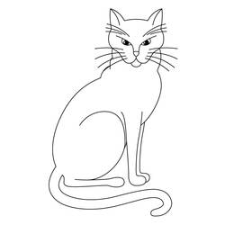 着色页: 猫 (动物) #1876 - 免费可打印着色页