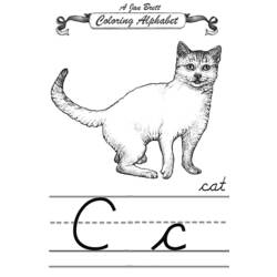 着色页: 猫 (动物) #1915 - 免费可打印着色页