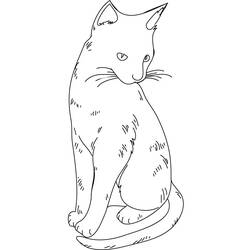 着色页: 猫 (动物) #1933 - 免费可打印着色页