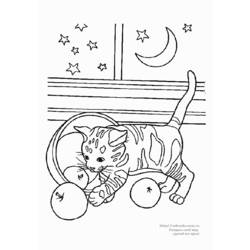 着色页: 猫 (动物) #1946 - 免费可打印着色页