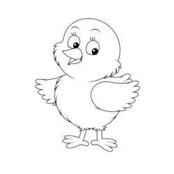 着色页: 小鸡 (动物) #15347 - 免费可打印着色页