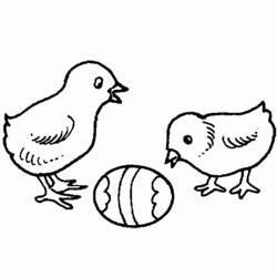 着色页: 小鸡 (动物) #15380 - 免费可打印着色页
