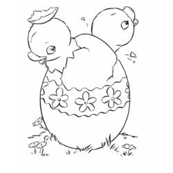 着色页: 小鸡 (动物) #15483 - 免费可打印着色页
