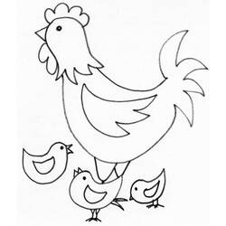 着色页: 鸡 (动物) #17223 - 免费可打印着色页