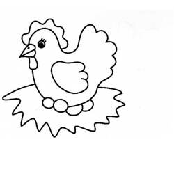 着色页: 鸡 (动物) #17241 - 免费可打印着色页