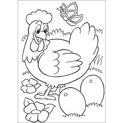 着色页: 鸡 (动物) #17242 - 免费可打印着色页