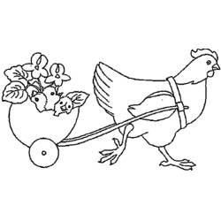 着色页: 鸡 (动物) #17251 - 免费可打印着色页