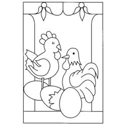 着色页: 鸡 (动物) #17270 - 免费可打印着色页