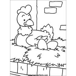 着色页: 鸡 (动物) #17290 - 免费可打印着色页