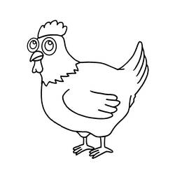 着色页: 鸡 (动物) #17305 - 免费可打印着色页