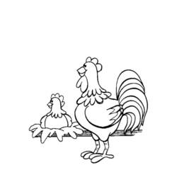 着色页: 鸡 (动物) #17309 - 免费可打印着色页