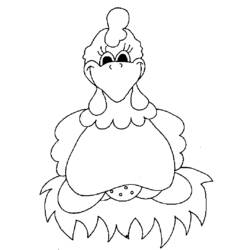 着色页: 鸡 (动物) #17312 - 免费可打印着色页