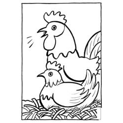 着色页: 鸡 (动物) #17339 - 免费可打印着色页
