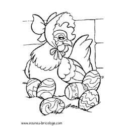 着色页: 鸡 (动物) #17345 - 免费可打印着色页
