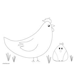 着色页: 鸡 (动物) #17389 - 免费可打印着色页