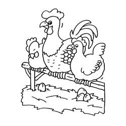 着色页: 鸡 (动物) #17392 - 免费可打印着色页