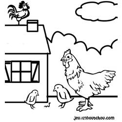 着色页: 鸡 (动物) #17393 - 免费可打印着色页