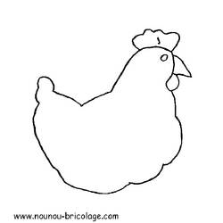 着色页: 鸡 (动物) #17417 - 免费可打印着色页