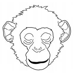 着色页: 黑猩猩 (动物) #2773 - 免费可打印着色页